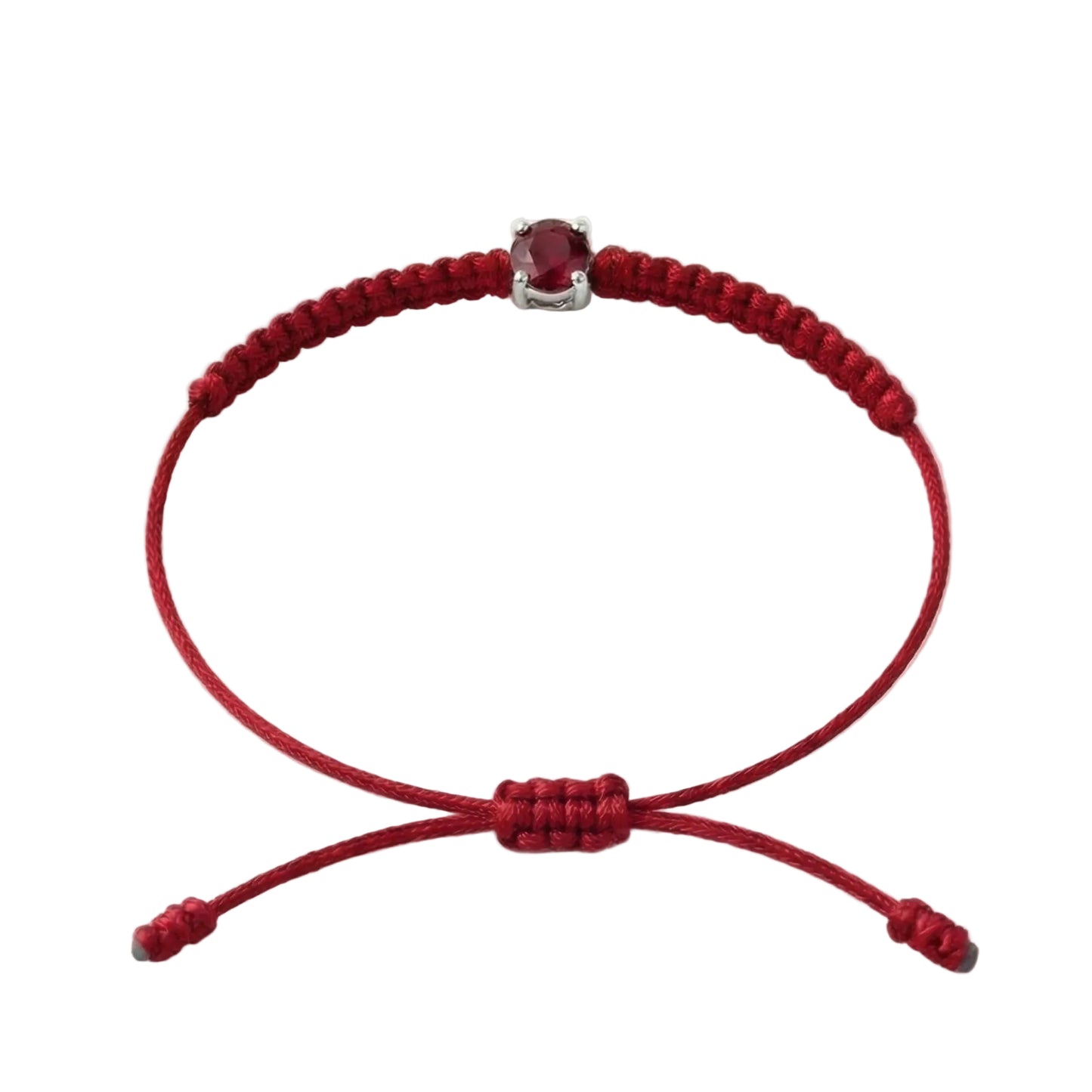 Bracelet Cordon Rubis - Or 750/1000 & Pierre de Synthèse (3 mm)