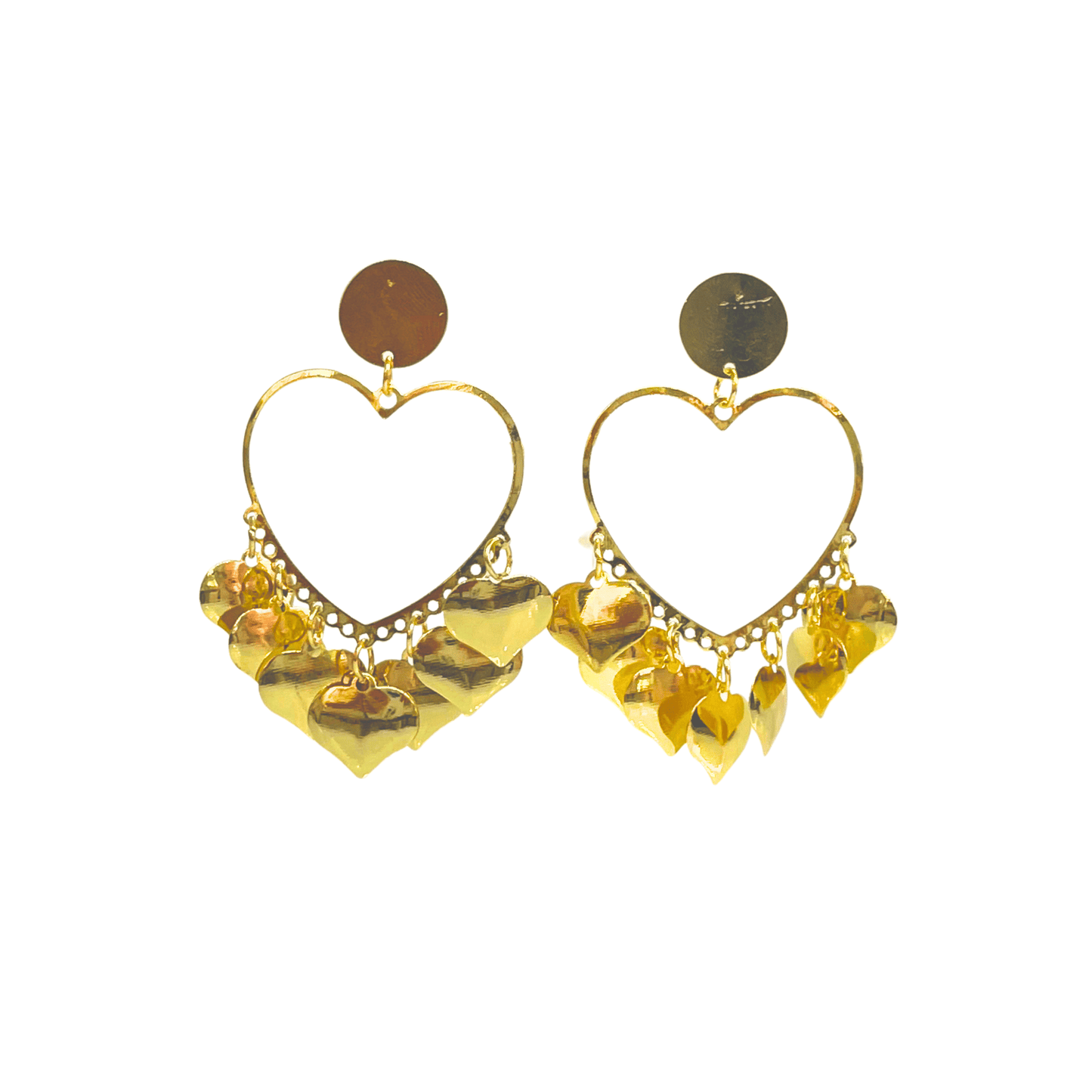 Boucles d'Oreilles Pendantes Coeur D'Or