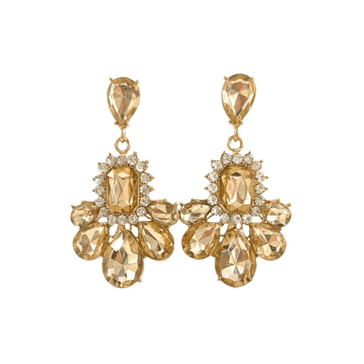 Boucles d'Oreilles Pendantes Rayons d'Or
