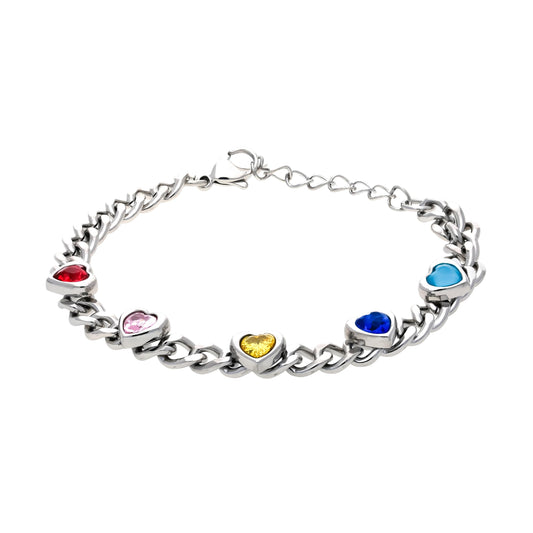 Bracelet Chaîne Amore Multicolore Argenté