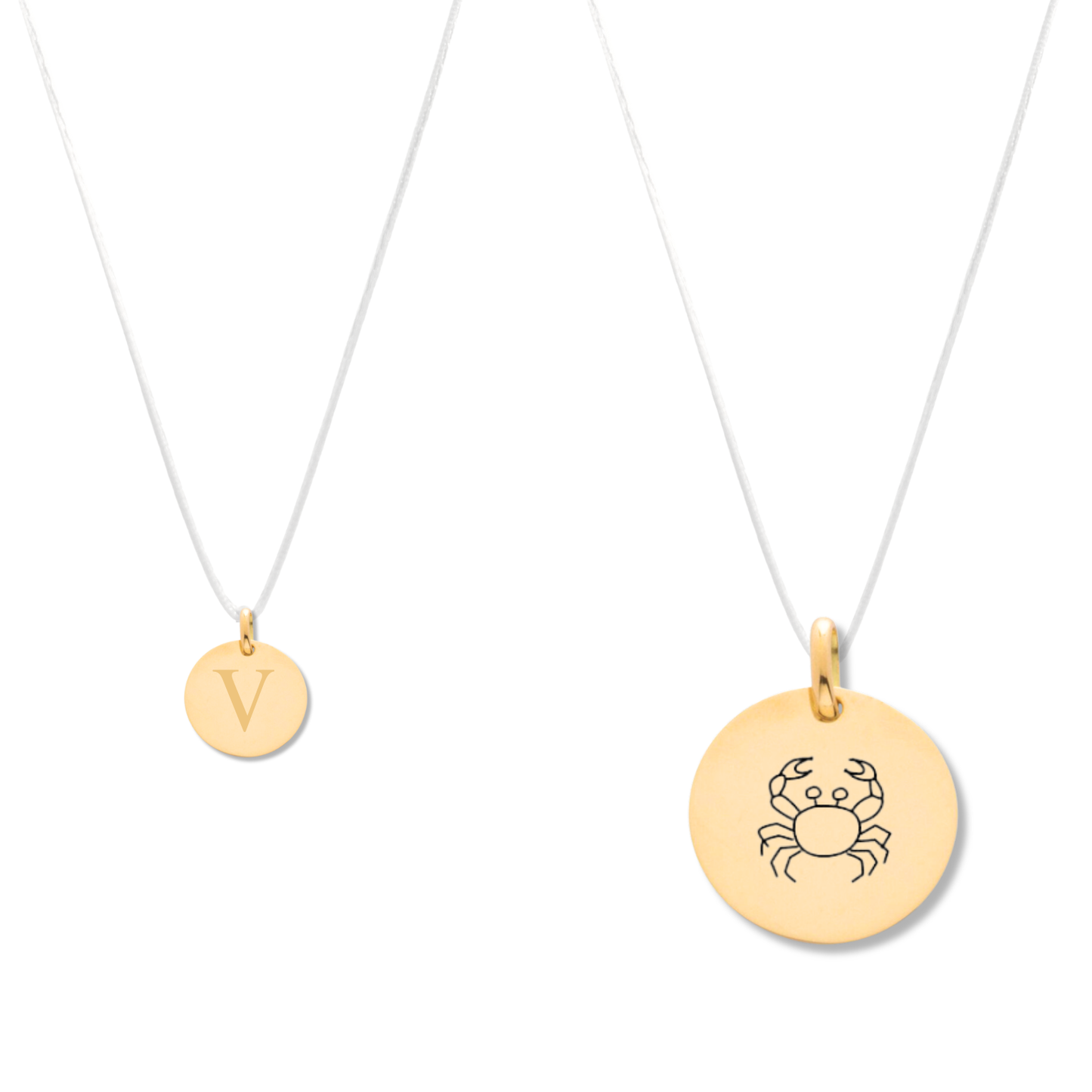 Collier Cordon en Nylon Personnalisé - Médaille Doré