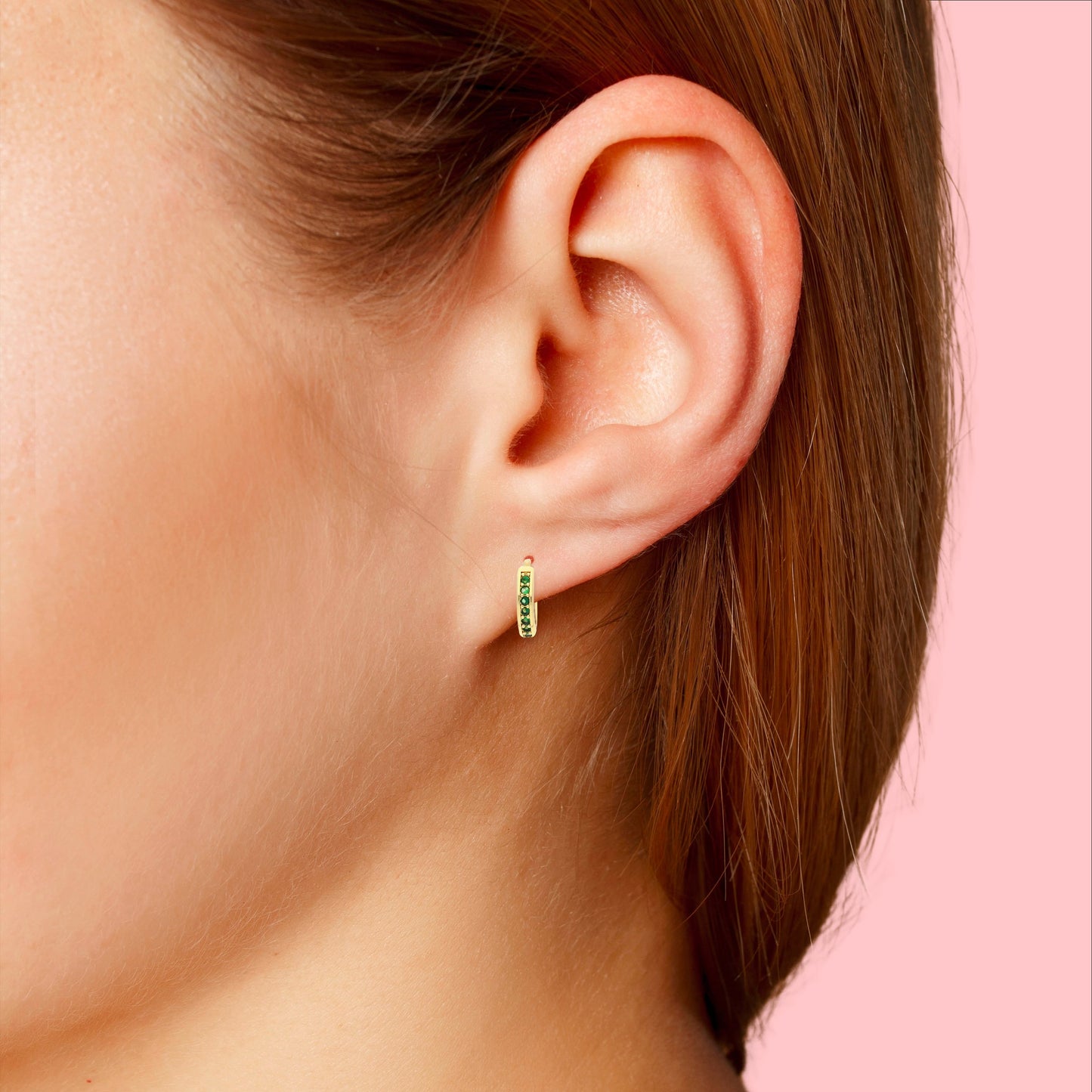 Boucles d'Oreilles Créoles Dana Émeraude