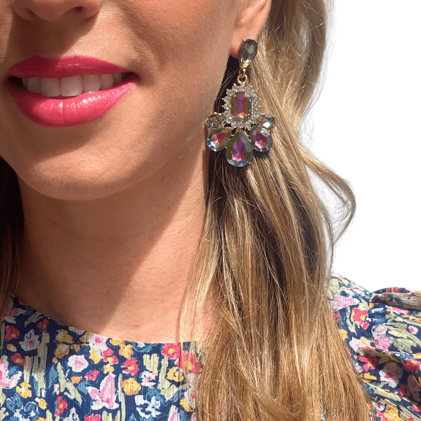 Photo Portée Boucles d'Oreilles Pendantes Cameleon