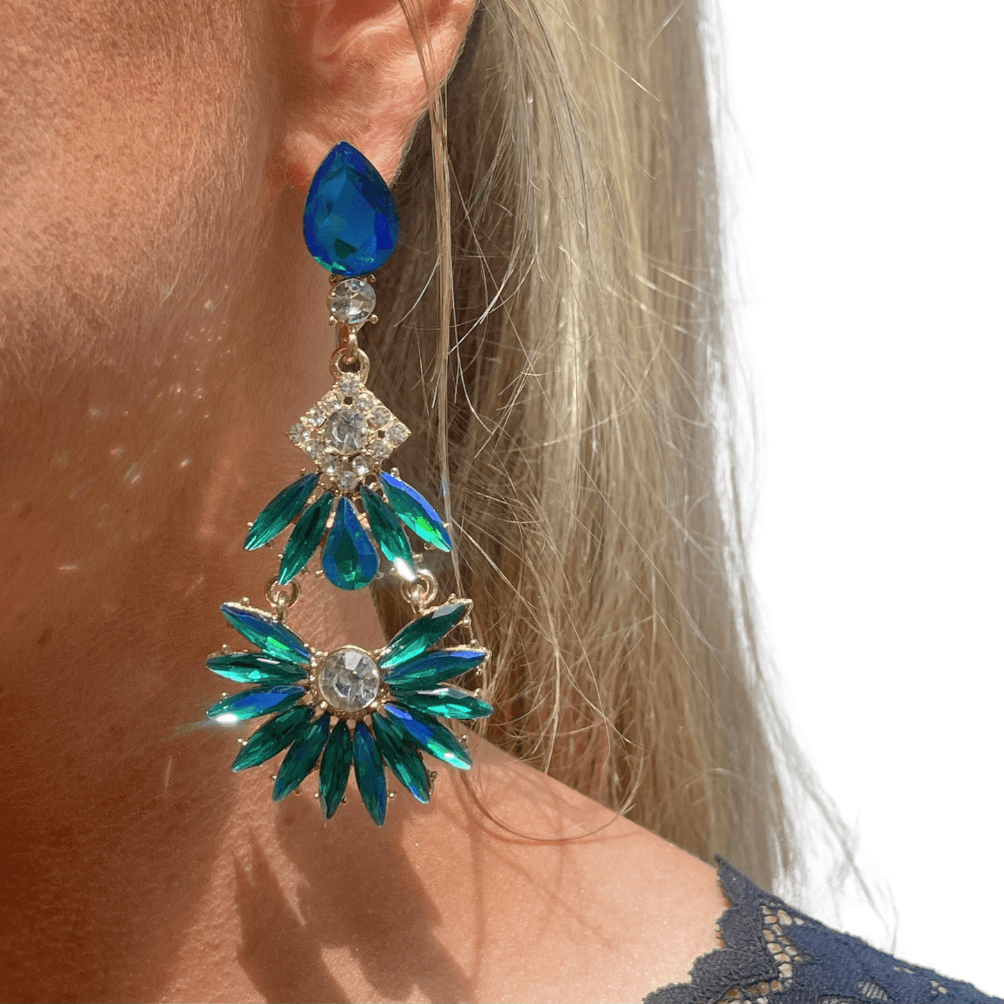 Photo Portée Boucles Oreilles Pendantes Uranus