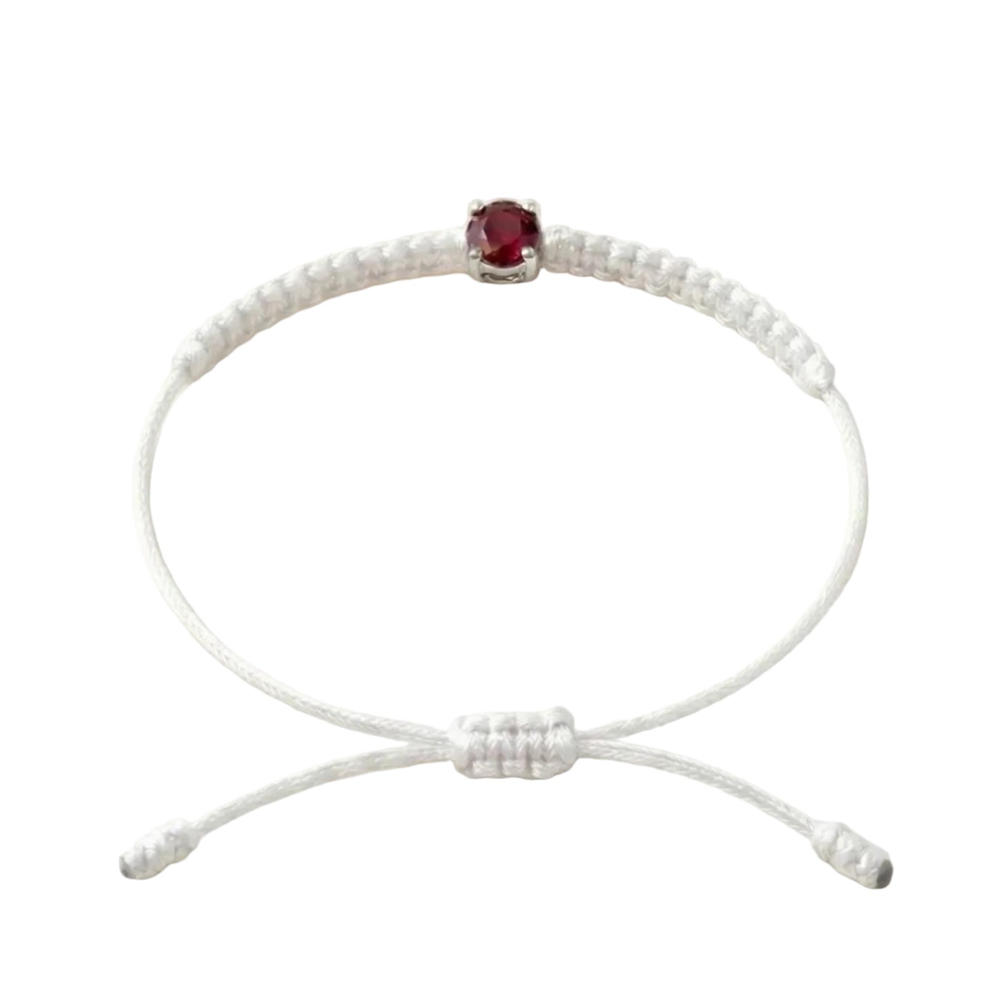 Bracelet Cordon Rubis - Or 750/1000 & Pierre de Synthèse   (3 mm)