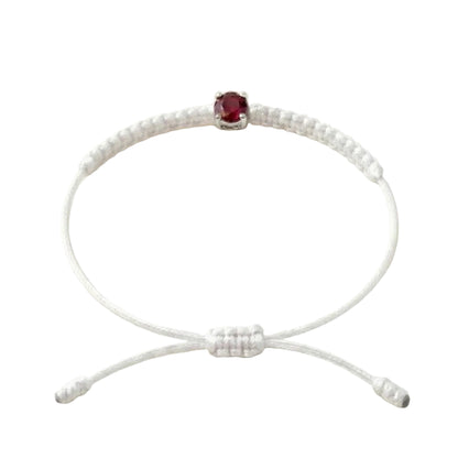 Bracelet Cordon Rubis - Or 750/1000 & Pierre de Synthèse   (3 mm)
