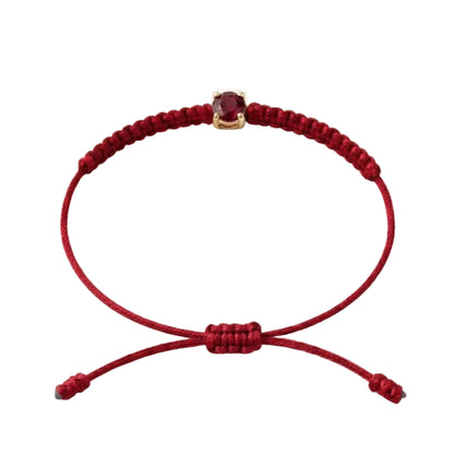 Bracelet Cordon Rubis - Or 750/1000 & Pierre de Synthèse   (3 mm)