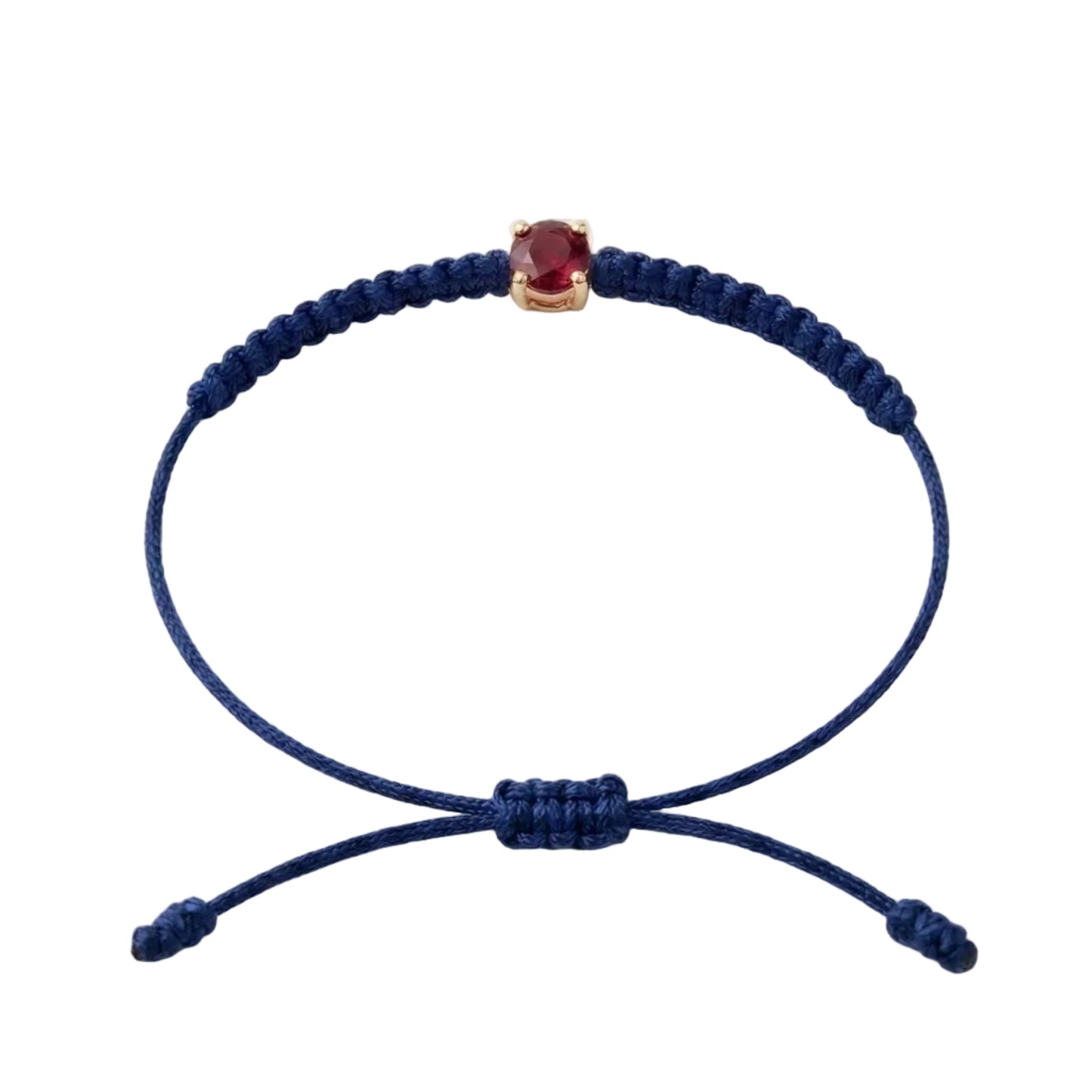 Bracelet Cordon Rubis - Or 750/1000 & Pierre de Synthèse   (3 mm)