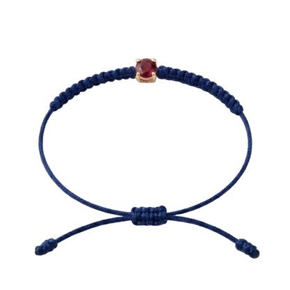 Bracelet Cordon Rubis - Or 750/1000 & Pierre de Synthèse   (3 mm)
