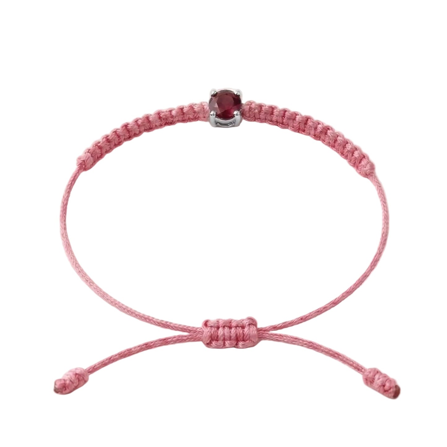 Bracelet Cordon Rubis - Or 750/1000 & Pierre de Synthèse   (3 mm)