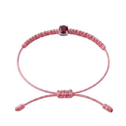 Bracelet Cordon Rubis - Or 750/1000 & Pierre de Synthèse   (3 mm)