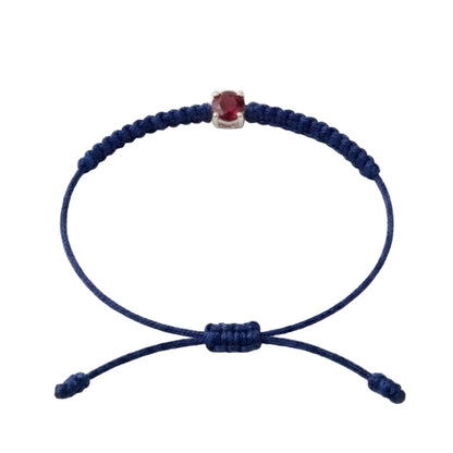 Bracelet Cordon Rubis - Or 750/1000 & Pierre de Synthèse   (3 mm)