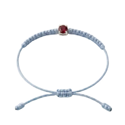 Bracelet Cordon Rubis - Or 750/1000 & Pierre de Synthèse   (3 mm)