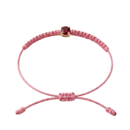 Bracelet Cordon Rubis - Or 750/1000 & Pierre de Synthèse   (3 mm)
