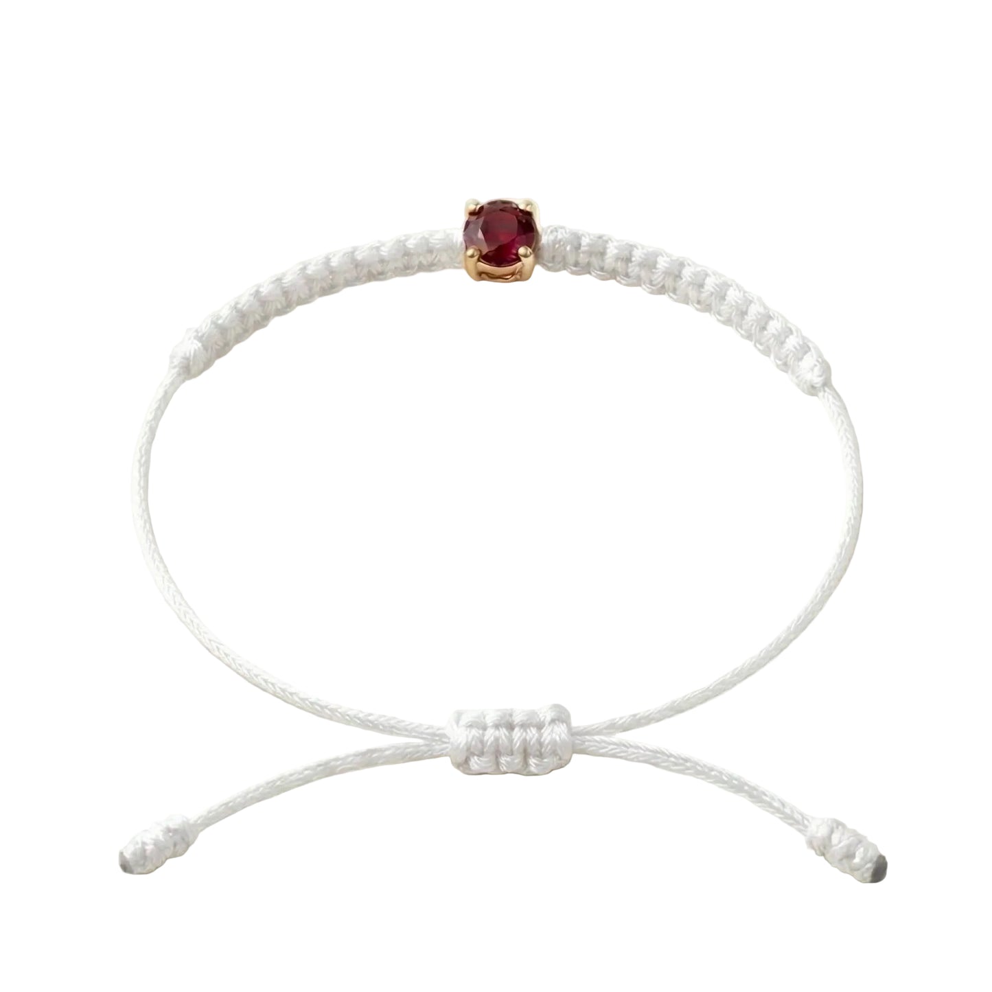 Bracelet Cordon Rubis - Or 750/1000 & Pierre de Synthèse   (3 mm)