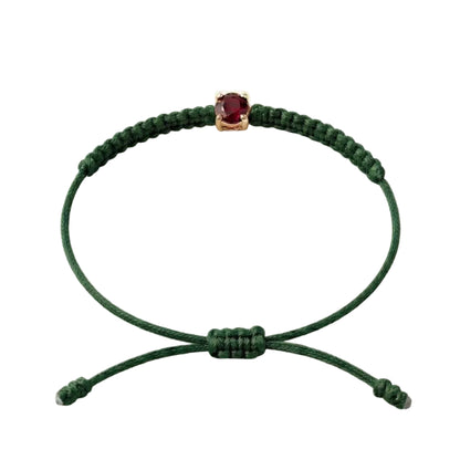 Bracelet Cordon Rubis - Or 750/1000 & Pierre de Synthèse   (3 mm)