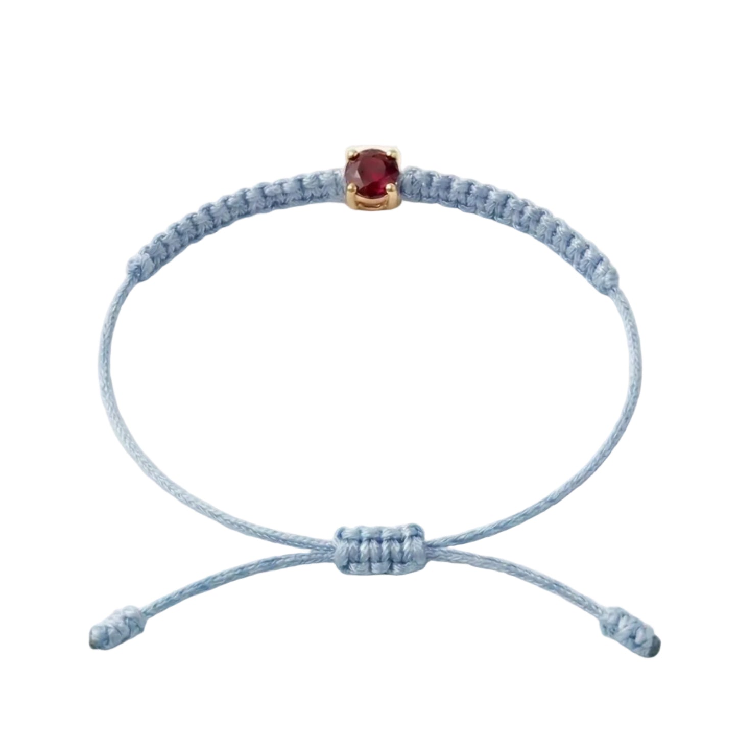 Bracelet Cordon Rubis - Or 750/1000 & Pierre de Synthèse   (3 mm)