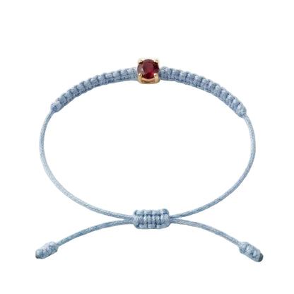 Bracelet Cordon Rubis - Or 750/1000 & Pierre de Synthèse   (3 mm)