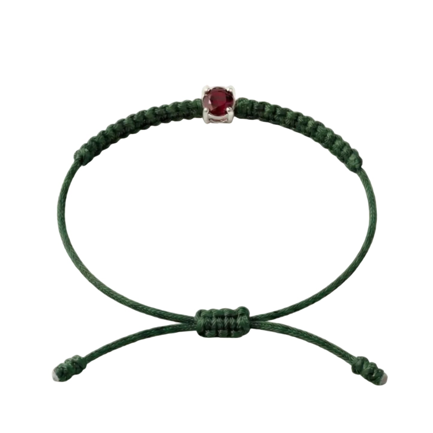Bracelet Cordon Rubis - Or 750/1000 & Pierre de Synthèse   (3 mm)