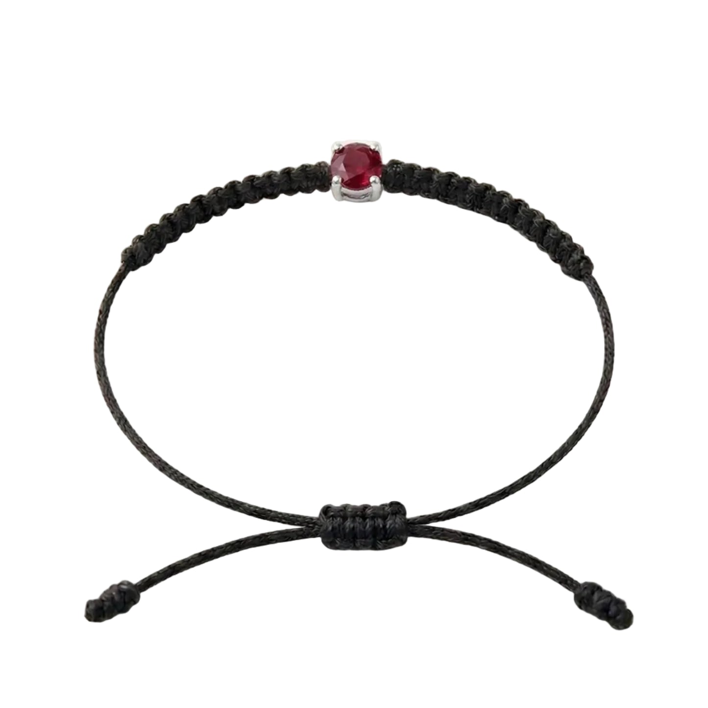Bracelet Cordon Rubis - Or 750/1000 & Pierre de Synthèse   (3 mm)