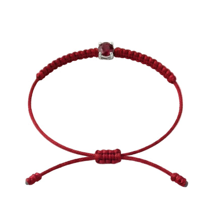 Bracelet Cordon Rubis - Or 750/1000 & Pierre de Synthèse   (3 mm)