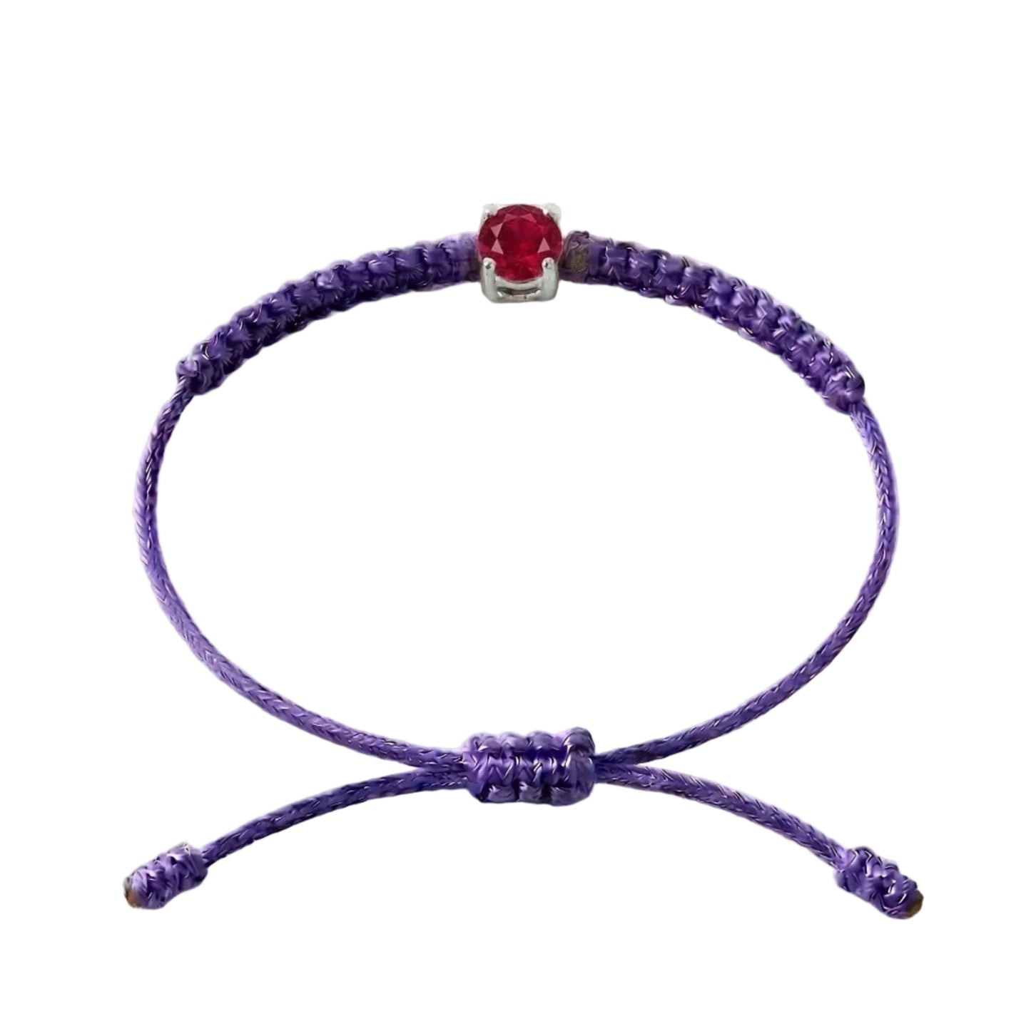 Bracelet Cordon Rubis - Or 750/1000 & Pierre de Synthèse   (3 mm)