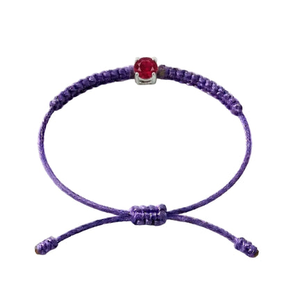 Bracelet Cordon Rubis - Or 750/1000 & Pierre de Synthèse   (3 mm)