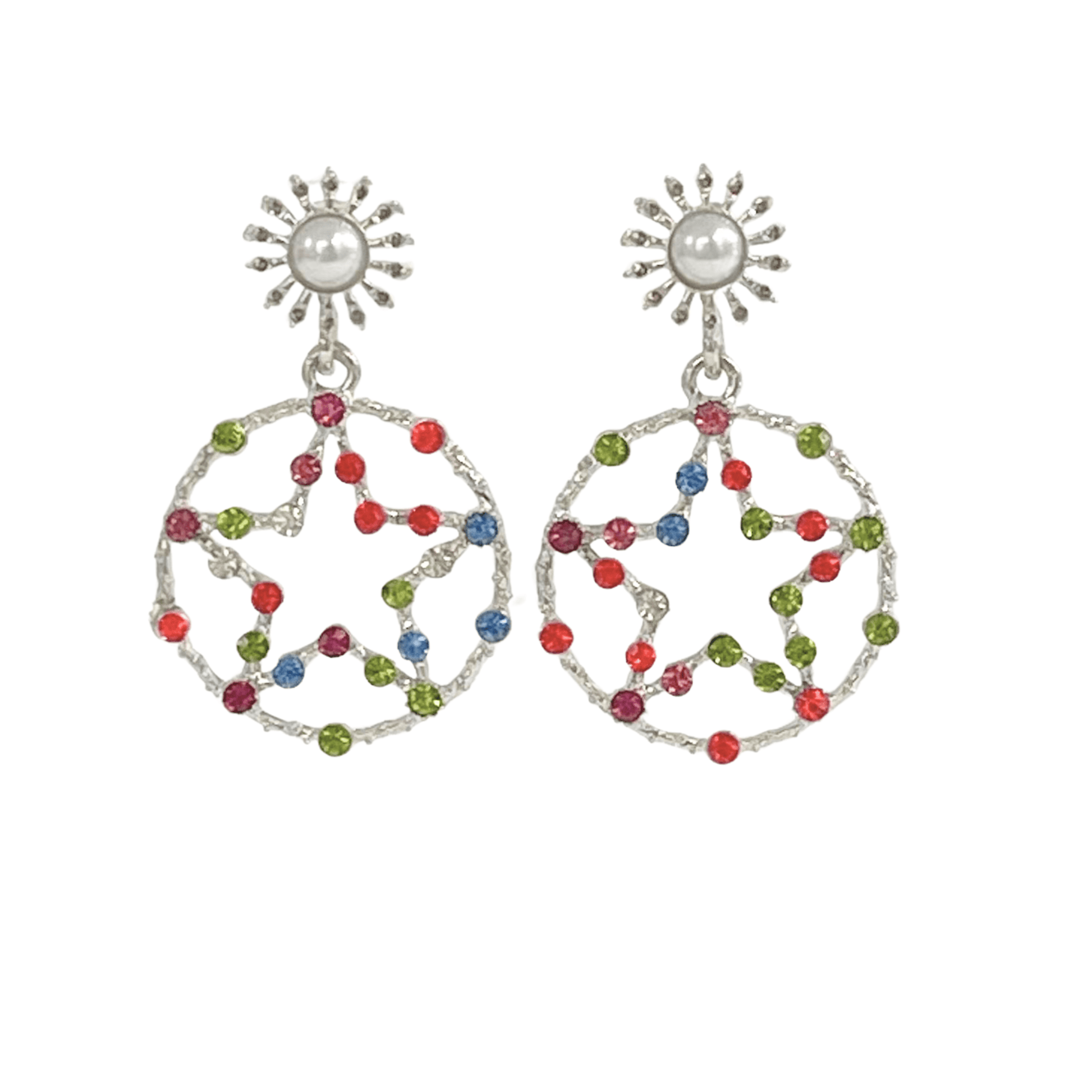 Boucles d'Oreilles Pendantes Étoiles Lumineuses 