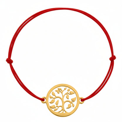 Bracelet Arbre De Vie En Acier Doré