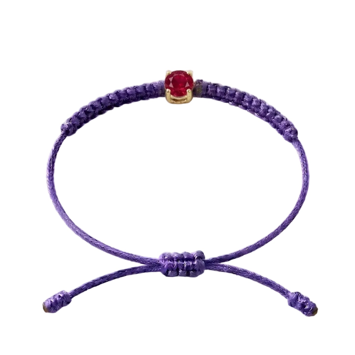 Bracelet Cordon Rubis - Or 750/1000 & Pierre de Synthèse   (3 mm)