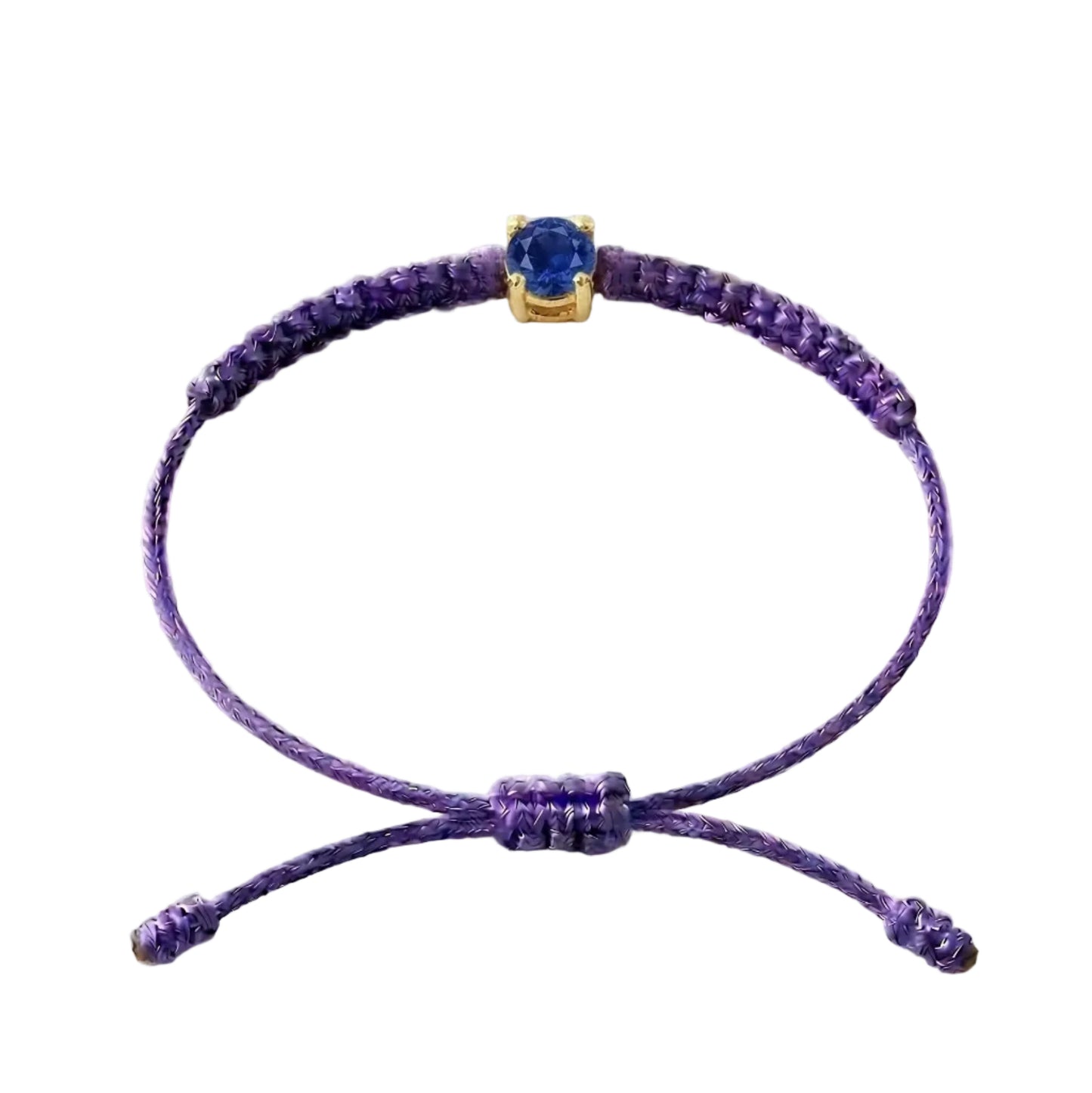 Bracelet Cordon Saphir - Or 750/1000 & Pierre de Synthèse (3 mm)