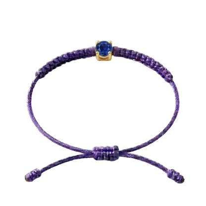 Bracelet Cordon Saphir - Or 750/1000 & Pierre de Synthèse (3 mm)