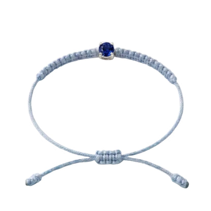 Bracelet Cordon Saphir - Or 750/1000 & Pierre de Synthèse (3 mm)
