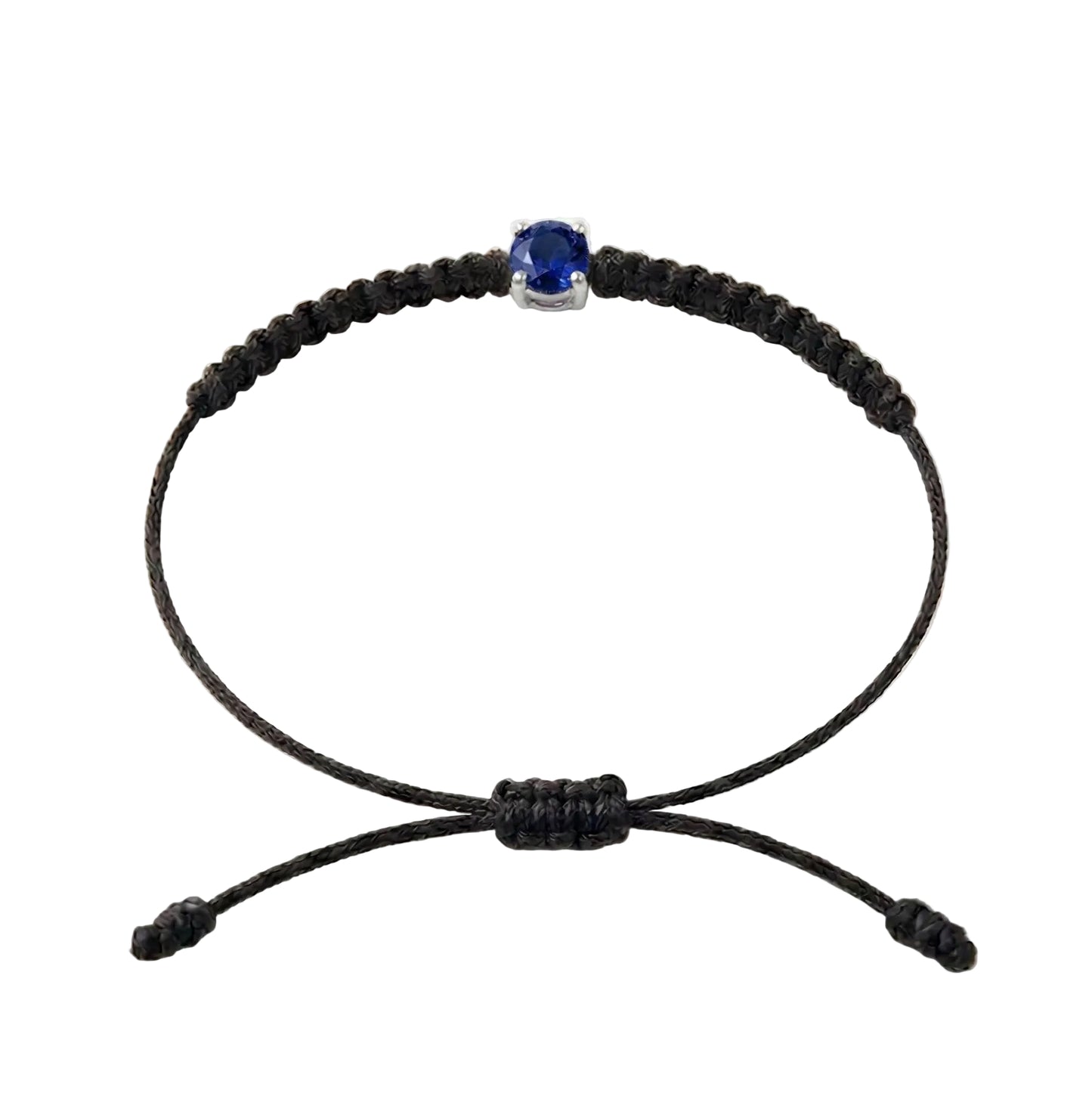 Bracelet Cordon Saphir - Or 750/1000 & Pierre de Synthèse (3 mm)