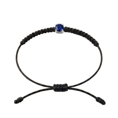 Bracelet Cordon Saphir - Or 750/1000 & Pierre de Synthèse (3 mm)