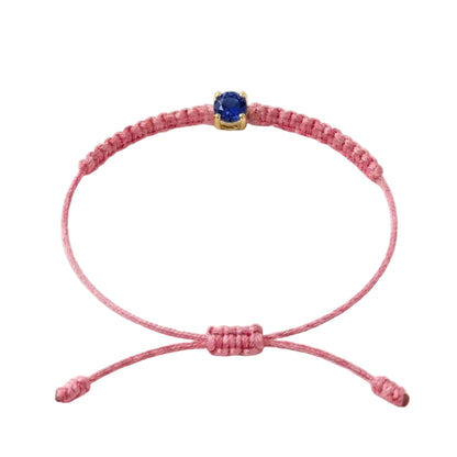 Bracelet Cordon Saphir - Or 750/1000 & Pierre de Synthèse (3 mm)