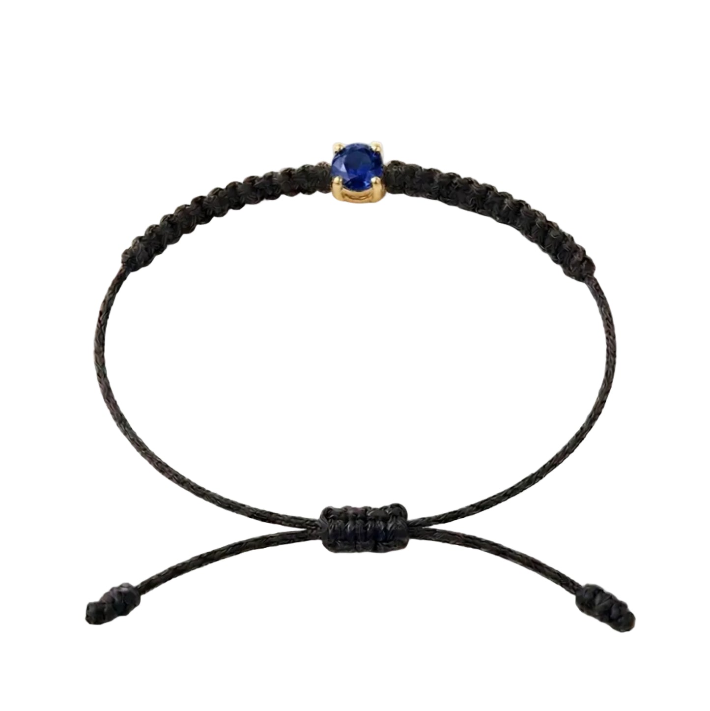 Bracelet Cordon Saphir - Or 750/1000 & Pierre de Synthèse (3 mm)