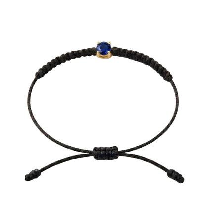 Bracelet Cordon Saphir - Or 750/1000 & Pierre de Synthèse (3 mm)