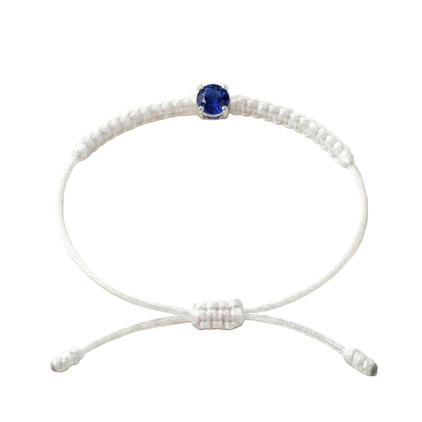 Bracelet Cordon Saphir - Or 750/1000 & Pierre de Synthèse (3 mm)