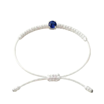 Bracelet Cordon Saphir - Or 750/1000 & Pierre de Synthèse (3 mm)