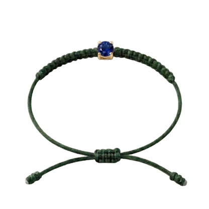 Bracelet Cordon Saphir - Or 750/1000 & Pierre de Synthèse (3 mm)