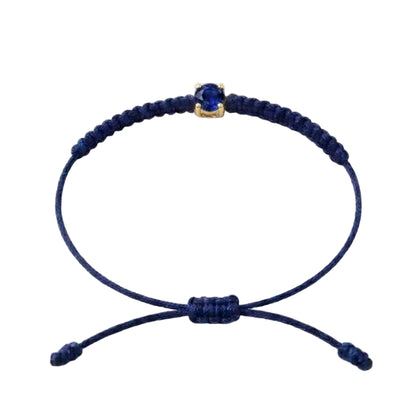 Bracelet Cordon Saphir - Or 750/1000 & Pierre de Synthèse (3 mm)