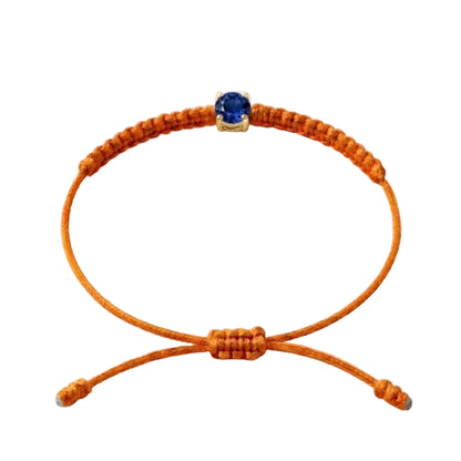Bracelet Cordon Saphir - Or 750/1000 & Pierre de Synthèse (3 mm)