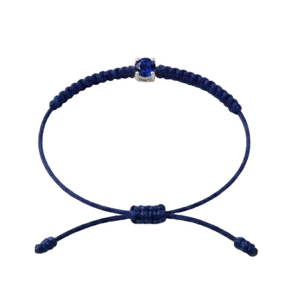Bracelet Cordon Saphir - Or 750/1000 & Pierre de Synthèse (3 mm)