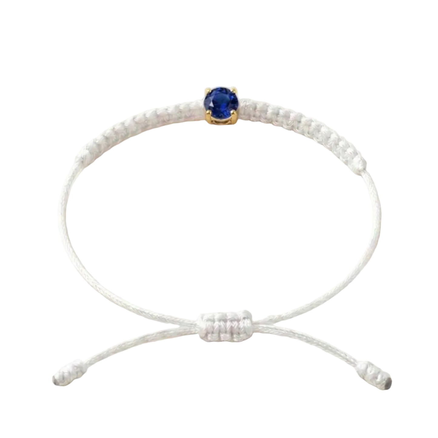 Bracelet Cordon Saphir - Or 750/1000 & Pierre de Synthèse (3 mm)