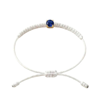 Bracelet Cordon Saphir - Or 750/1000 & Pierre de Synthèse (3 mm)