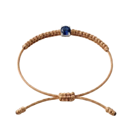 Bracelet Cordon Saphir - Or 750/1000 & Pierre de Synthèse (3 mm)