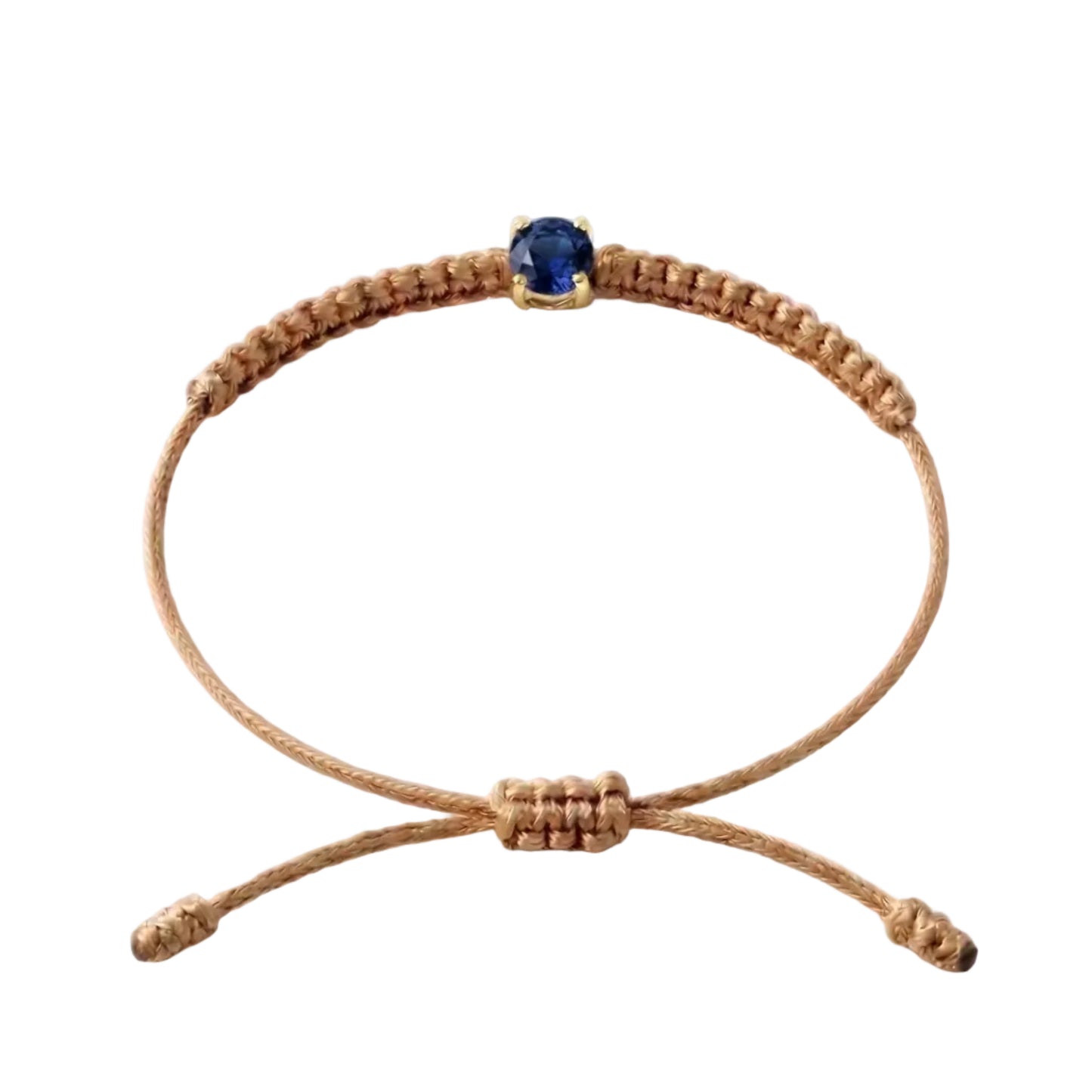 Bracelet Cordon Saphir - Or 750/1000 & Pierre de Synthèse (3 mm)