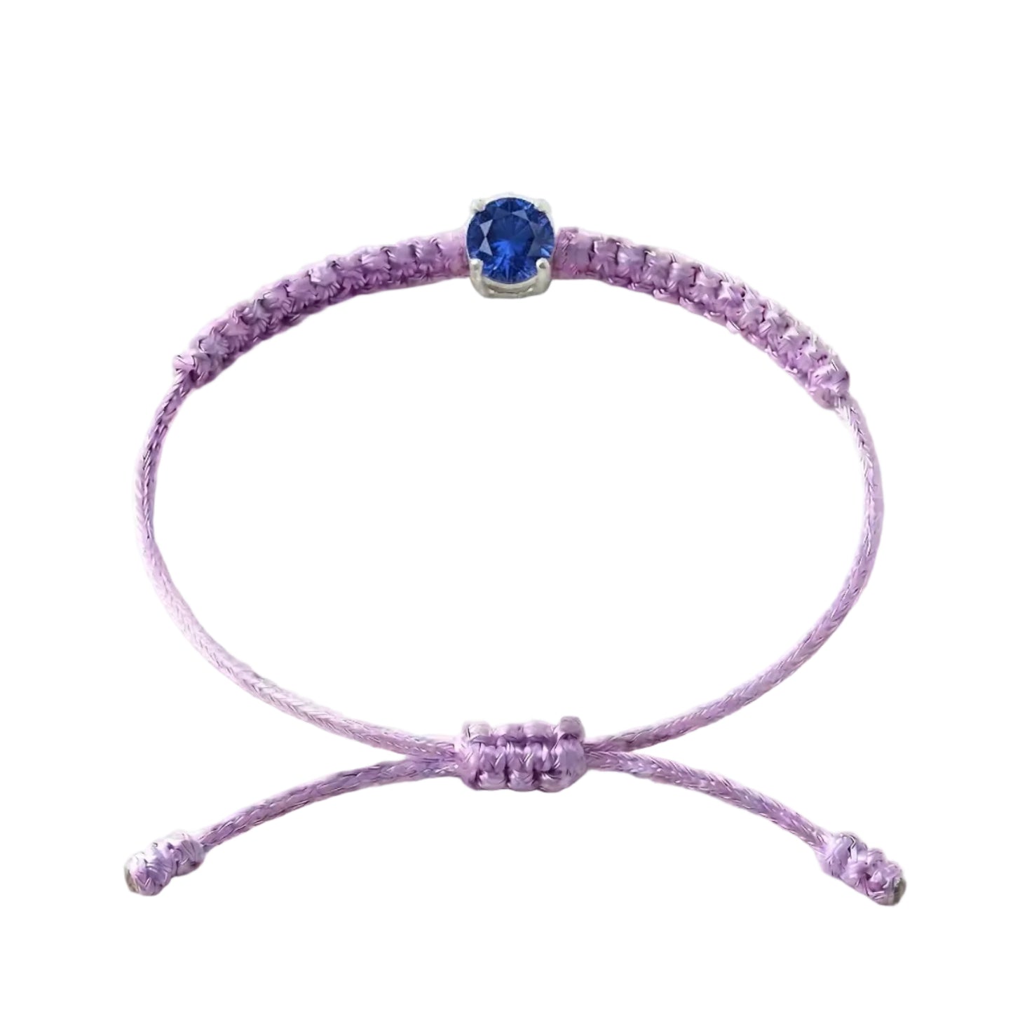Bracelet Cordon Saphir - Or 750/1000 & Pierre de Synthèse (3 mm)