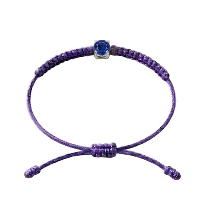 Bracelet Cordon Saphir - Or 750/1000 & Pierre de Synthèse (3 mm)